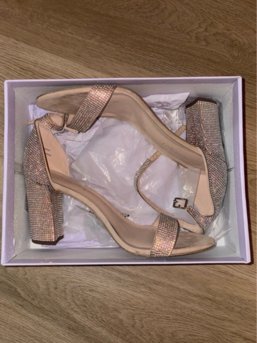 Madden Girl Rhinestone Block Heel Sandals